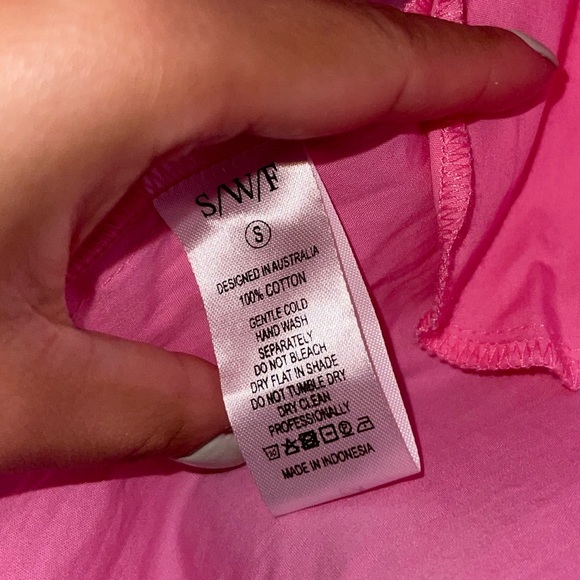 S/W/F | Sweetheart Tiered Maci Dress In Pink Floss Size: Small - Picture 6 of 7